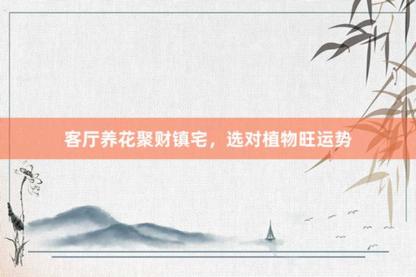 客厅养花聚财镇宅，选对植物旺运势