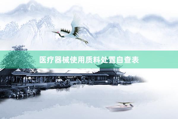 医疗器械使用质料处置自查表